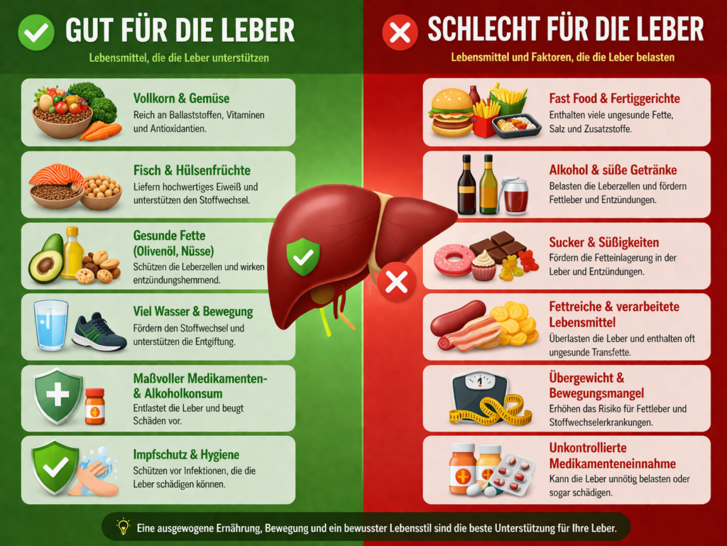 Was ist gut und was schlecht für die Leber - unsere Übersicht